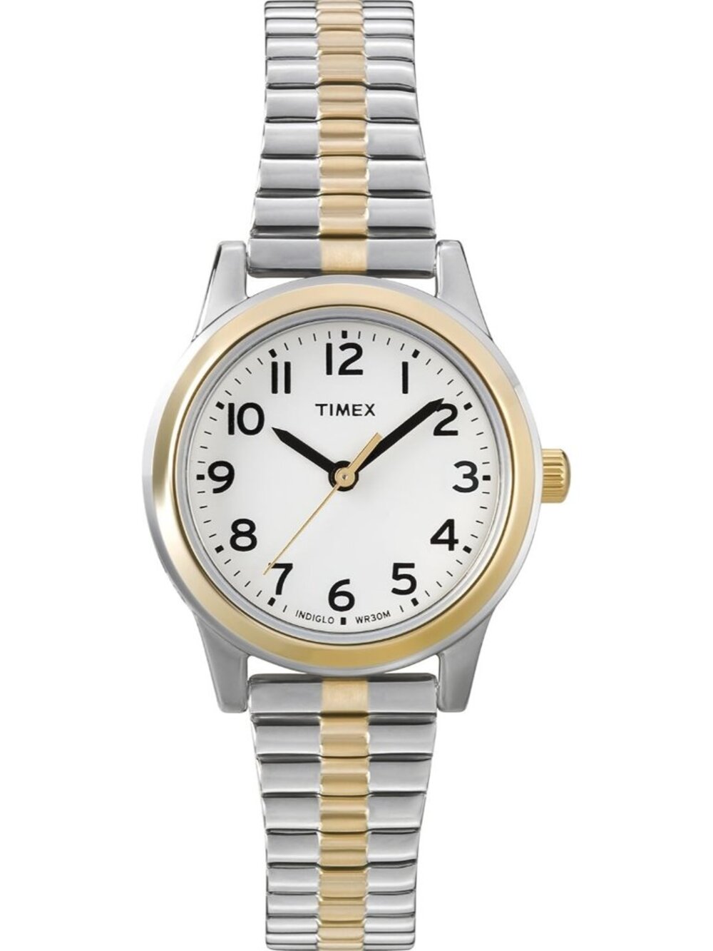 Women's Two-Tone/White Adjustable Strap Mineral Glass Crystal Wrist Watches